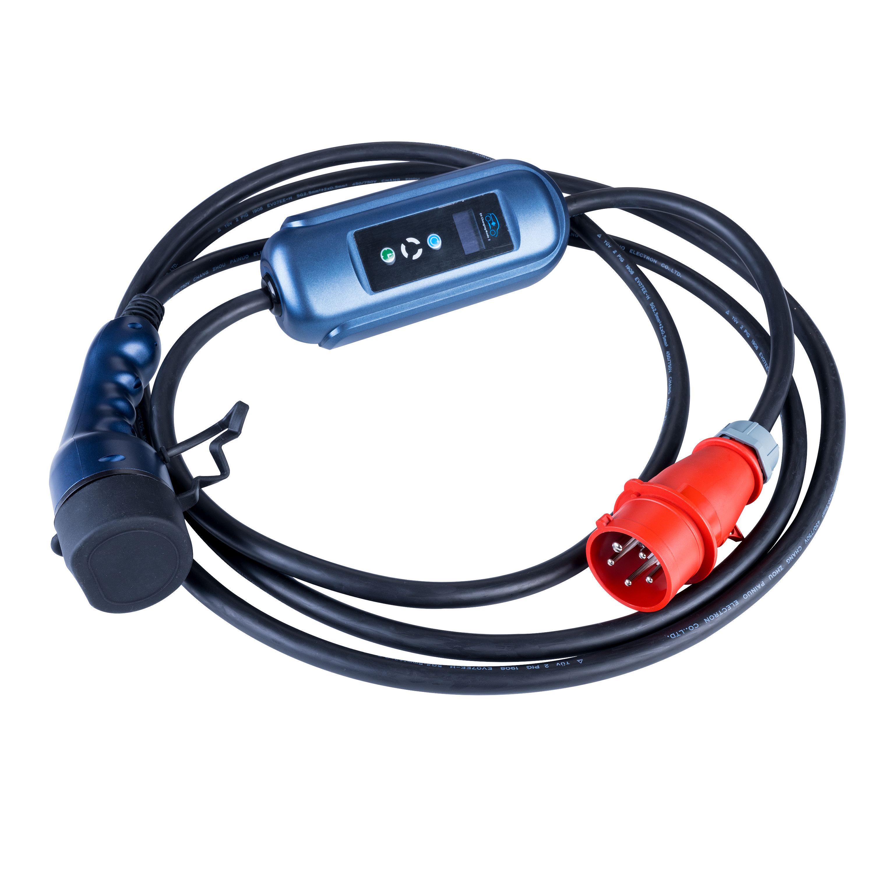 Glavna slika Kabel za električne automobile AK-EC-12 CEE 5pin / Type2 LCD 3-fazni 16A 11kW 5m