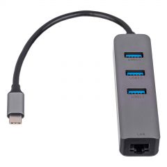 Hub AK-AD-66 USB type C - USB 3.0 3-port + Ethernet