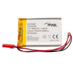 Li-Po baterija LP453350 Akyga AKY0392 3,7 V / 800 mAh PCM JST 2-pinski konektor 150 mm