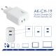 Dodatna slika USB Punjač AK-CH-19 2x USB-C PD 5-12V / max. 3A 40W Quick Charge 3.0