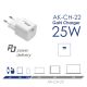 Dodatna slika Punjač AK-CH-22 USB-C PD 5-12V / max. 3A 25W Quick Charge 3.0 GaN